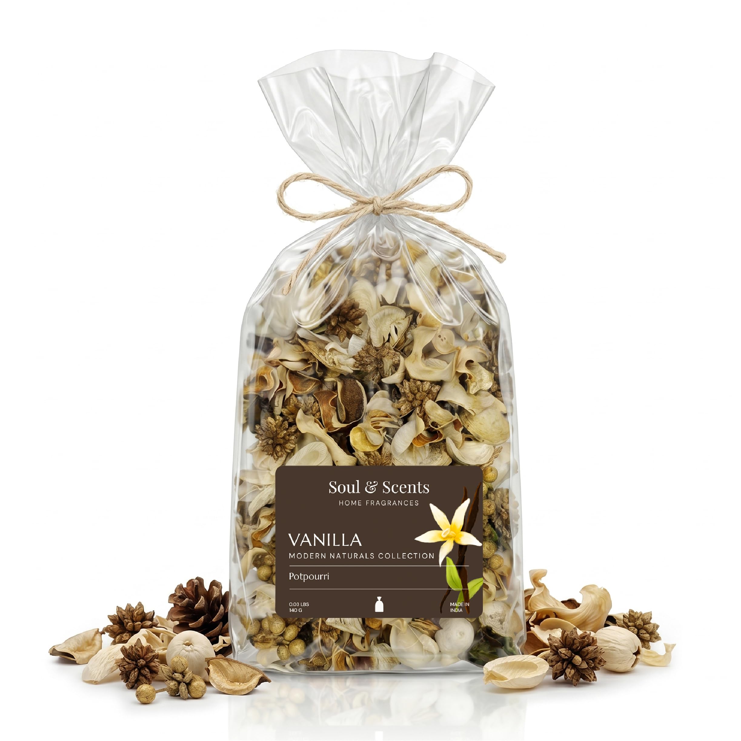 Soul & Scents Vanilla Potpourri | Dried Flowers | Fine-Living | Natural Decoration | Mood Enhancer | Perfect for Home Decor, Gifts, and Aromatherapy | Made in India | 140gm-image-30