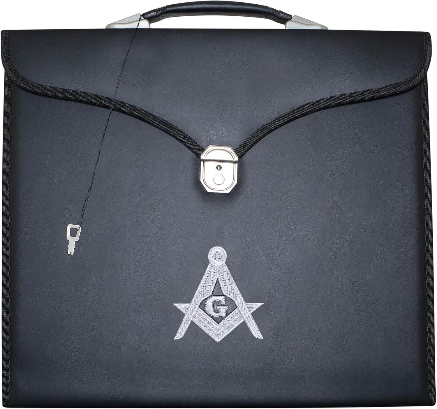 Masonic Apron Case Leather Master Mason (Machine Embroidered): MM, Provincial Size | Freemason Carrying Bags