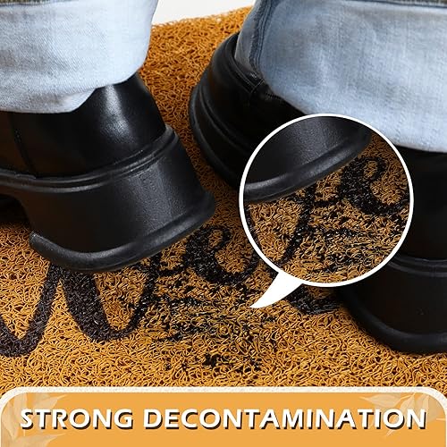 Miniatura 6 de Tapete de 2 piezas de búfalo para puerta de exterior, tapete de fibra de coco de bienvenida, antideslizante, decoración de porche, alfombra de