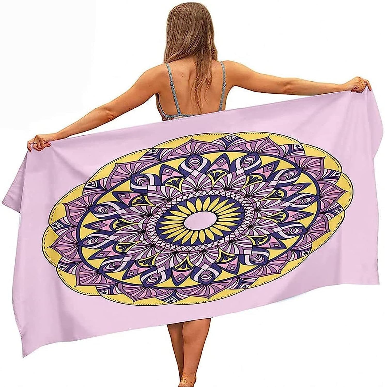 Serviette De Plage 3D, Séchage Rapide Microfibre Serviette De Bain, Motif Floral Vintage Serviettes De Plage XXL 200 X 200 Cm, Voyages, Camping, Vacances, Femme Homme Enfant Drap De Plage -1J6D