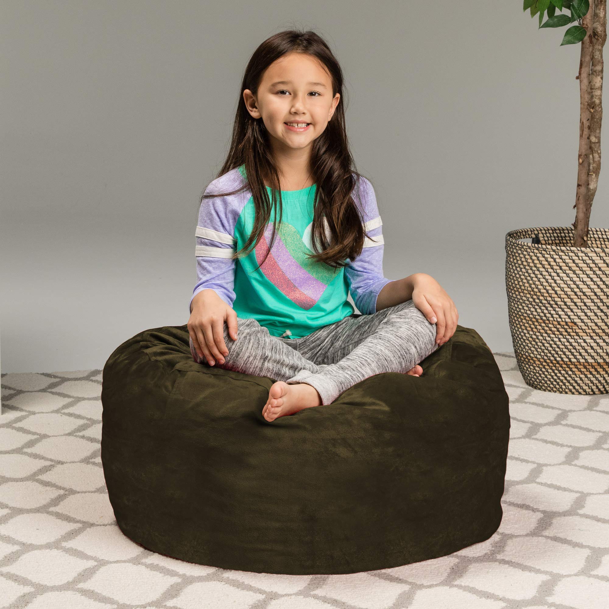 Sofa Sack - Plush, Ultra Soft Kids Bean Bag Chair - Memory Foam Bean Bag Chair with Microsuede Cover - Stuffed Foam Filled Furniture and Accessories for Kids Room - 2' Olive Product Image 2