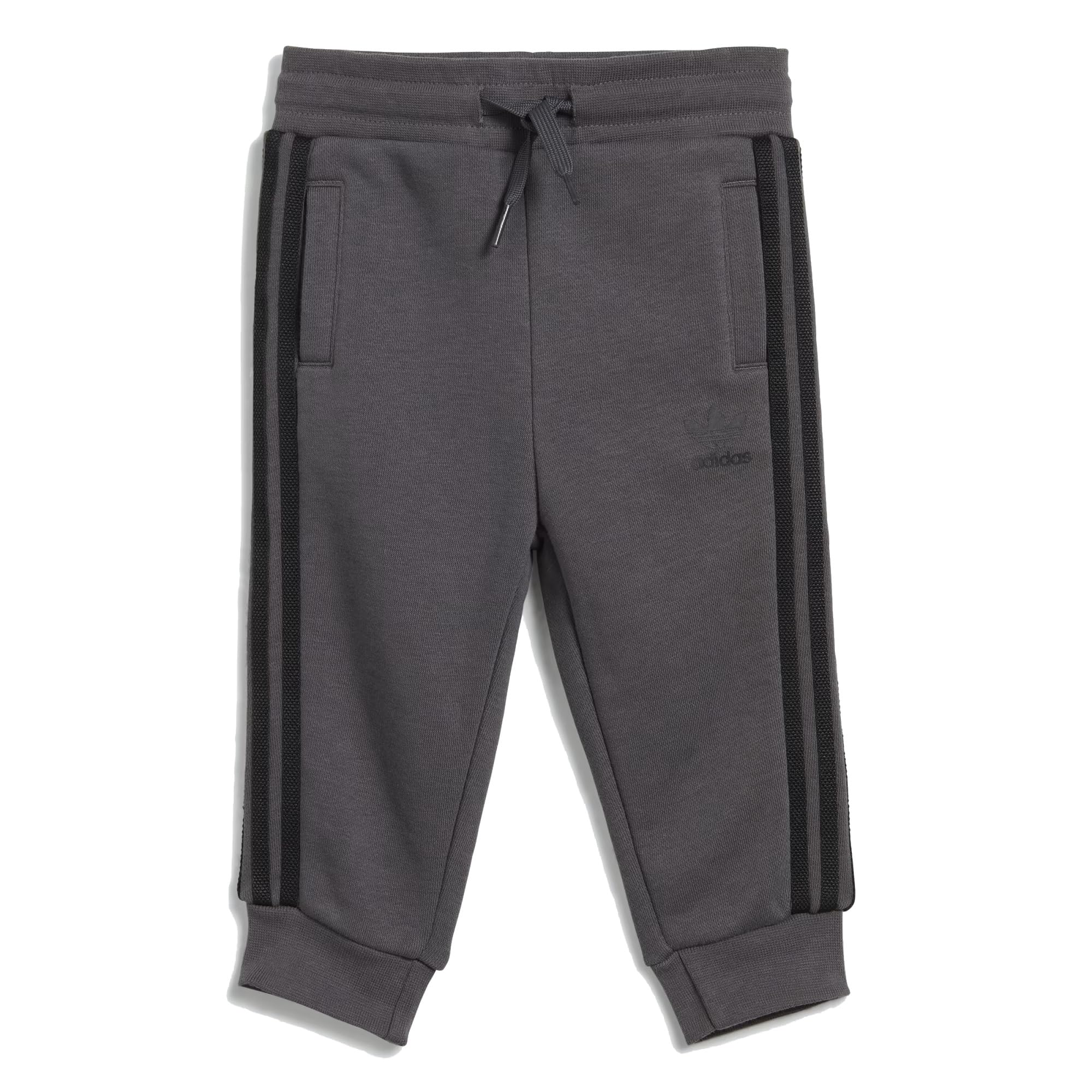 adidas Originals - Set felpa girocollo a maniche lunghe con trifoglio e pantaloni da jogging per neonati e bambini (grigio cinque)