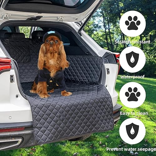 Miniatura 2 de HNCPSY Forro de carga para perros SUV, tapete de carga para perros con protector de solapa para parachoques, funda impermeable para asiento de
