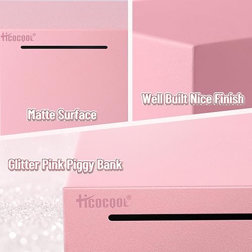 Miniatura 10 de Hucha para adultos, debe romperse para abrir, caja de ahorro de dinero de acero inoxidable (morado, tamaño de palma)