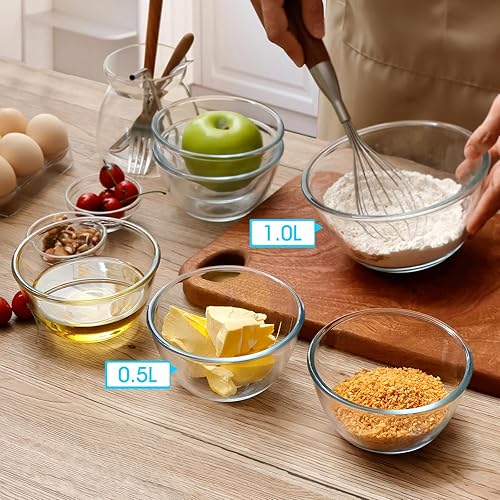 Miniatura 3 de NUTRIUPS Juego de 3 cuencos de vidrio pequeños de 16 onzas, cuencos de vidrio para cereales, cuencos de vidrio para avena, helado y fruta (4.5