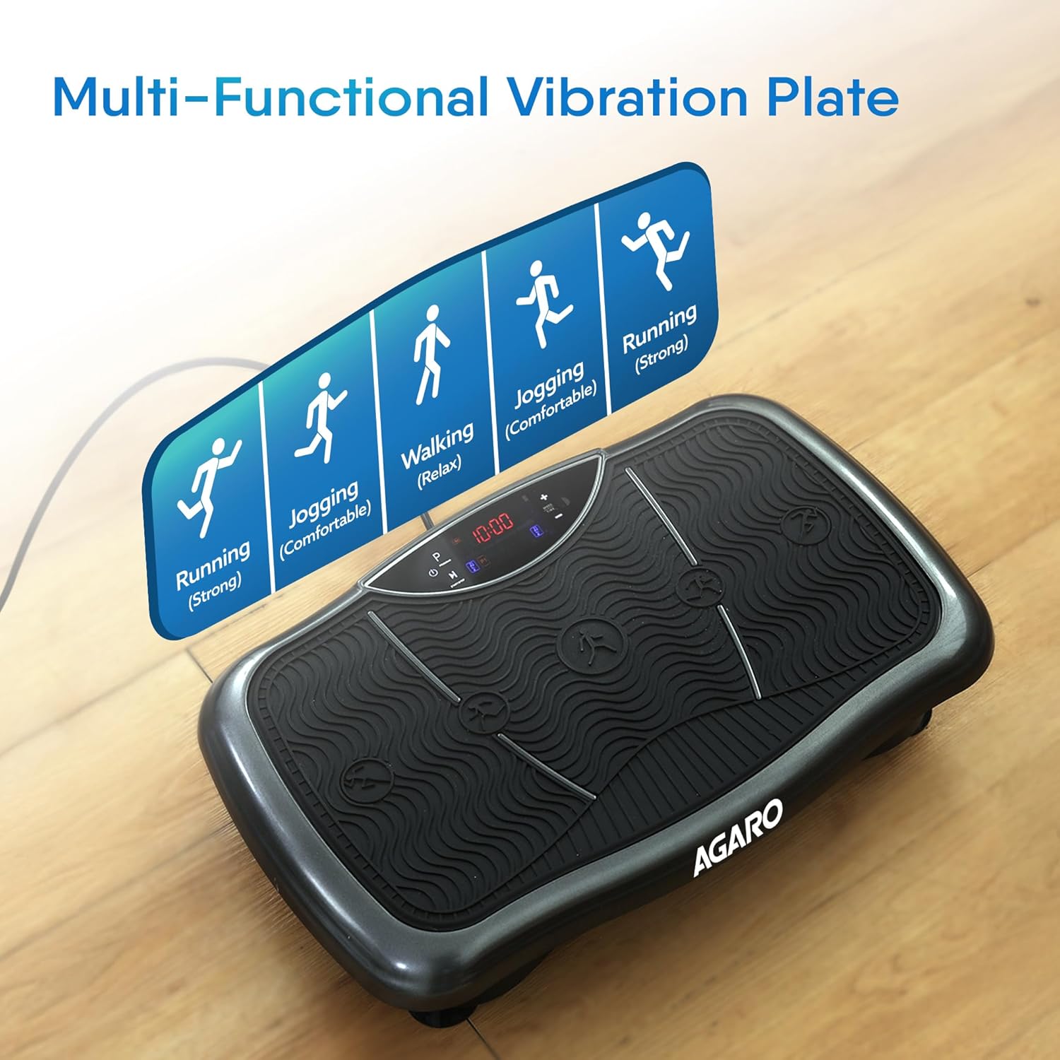 AGARO Regal Vibration Plate Massager, Home & Gym Workout Machine For Muscle Toning, Calorie Burning, Massaging, Weight Loss, Pain Relief & Comes With 5 Program Mode With Remote,2 Balance Straps, Black AGARO Regal Vibration Plate Massager, Home & Gym Workout Machine For Muscle Toning, Calorie Burning, Massaging, Weight Loss, Pain Relief & Comes With 5 Program Mode With Remote,2 Balance Straps, Black