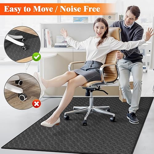 Vista 10 de KMAT Tapete para silla de oficina, 36 x 48 pulgadas, protector de suelo de madera dura/azulejos, tapete de escritorio para computadora para sillas