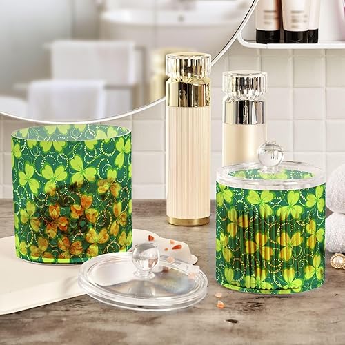 Miniatura 4 de St Patricks Day Jars with Lids Plastic Jars Bathroom Containers Canister Jar Cotton Swab Dispenser for Dorm Room Essentials for College Students