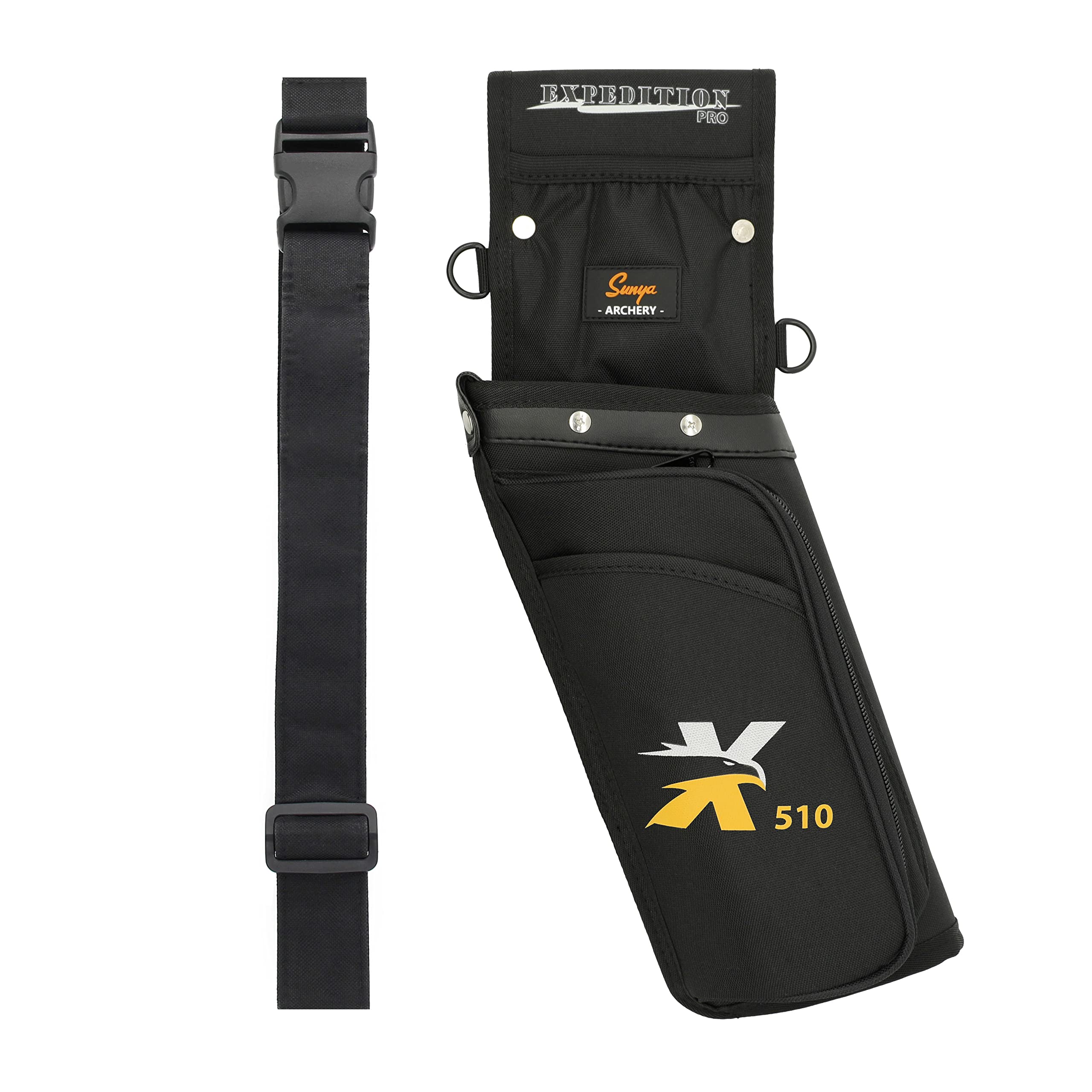 SUNYA Archery Quiver for Arrows, Field Hip Quiver. Sturdy and Lightweight with Tool Pockets and Waist Nylon Belt. Comfortably for Compound Bow and Recurve Bow Target /3D Archery Practice