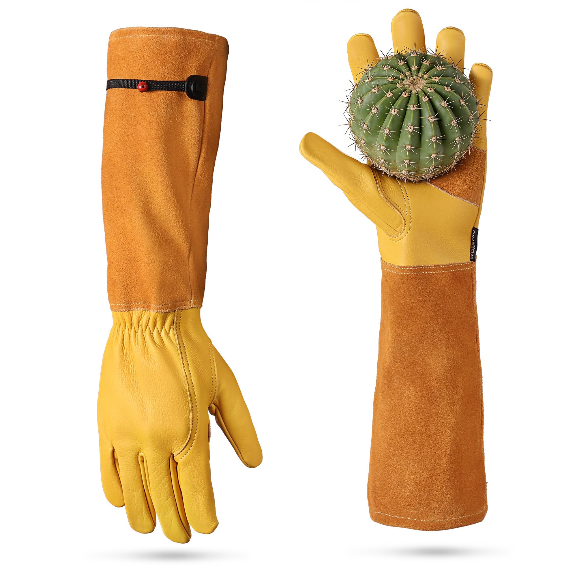 WORKPRO Long Leather Gardening Gloves