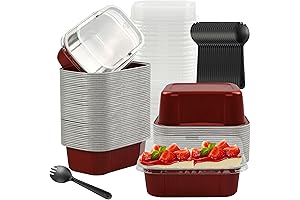 Mini Aluminum Pans with Lids, 50PCS 5.5OZ