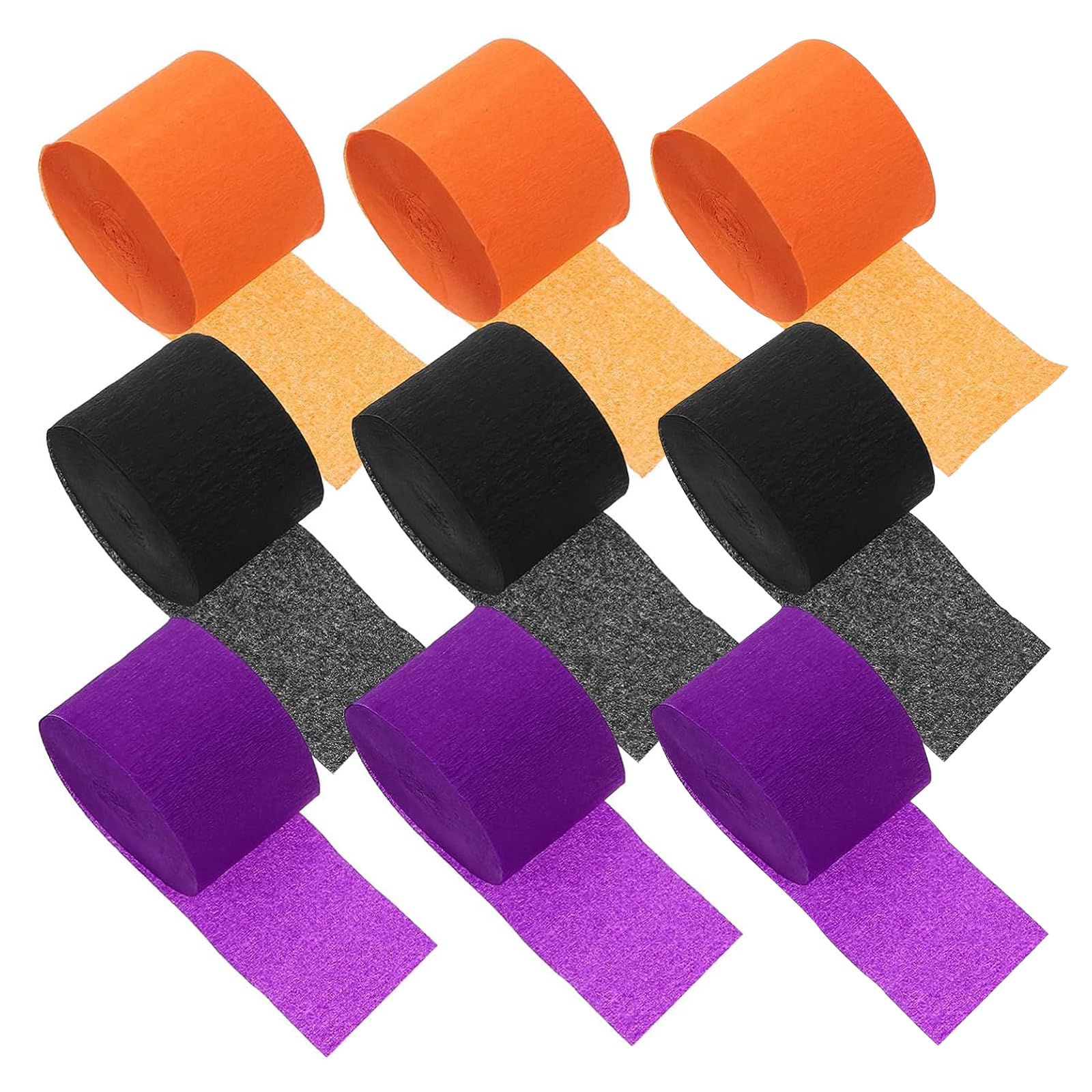 Leikedun 9 Rolls Crepe Paper Streamers Black Purple Orange — image 1