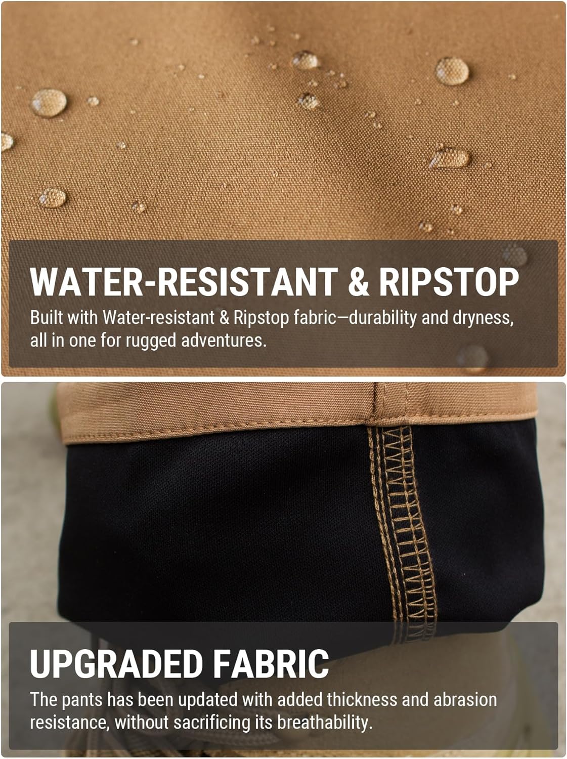 FLYFIREFLY Men's Ripstop Tactical Cargo Pants Water Resistant Quick Dry Hiking Work Pants with Multi-Pockets(No Belt) - Image 6