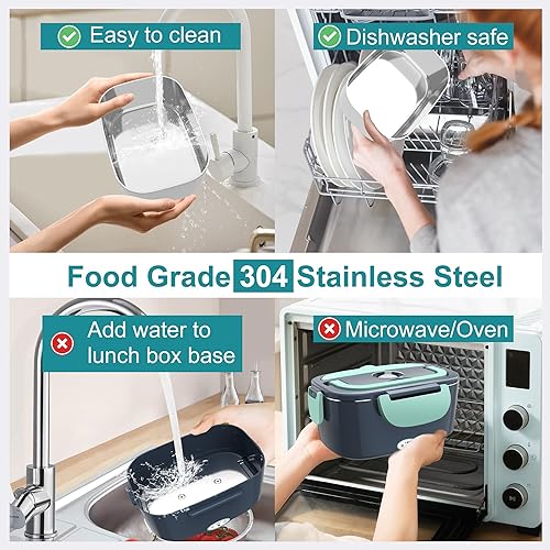 Miniatura 7 de Fiambreras eléctricas con calefacción para adultos Fiambrera eléctrica de 80 W con calefacción de alimentos 1224110 V 1.5L Fiambrera calentable para