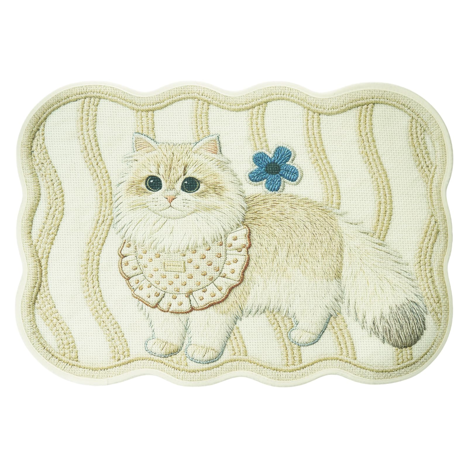 Tsophreniq Cats Pattern Bathroom Rug Super Absorbent Nonslip Floor Mat for Wet Area Soft Washable Fabric for Family with Kids Antislip Pad for Bathtubs Area