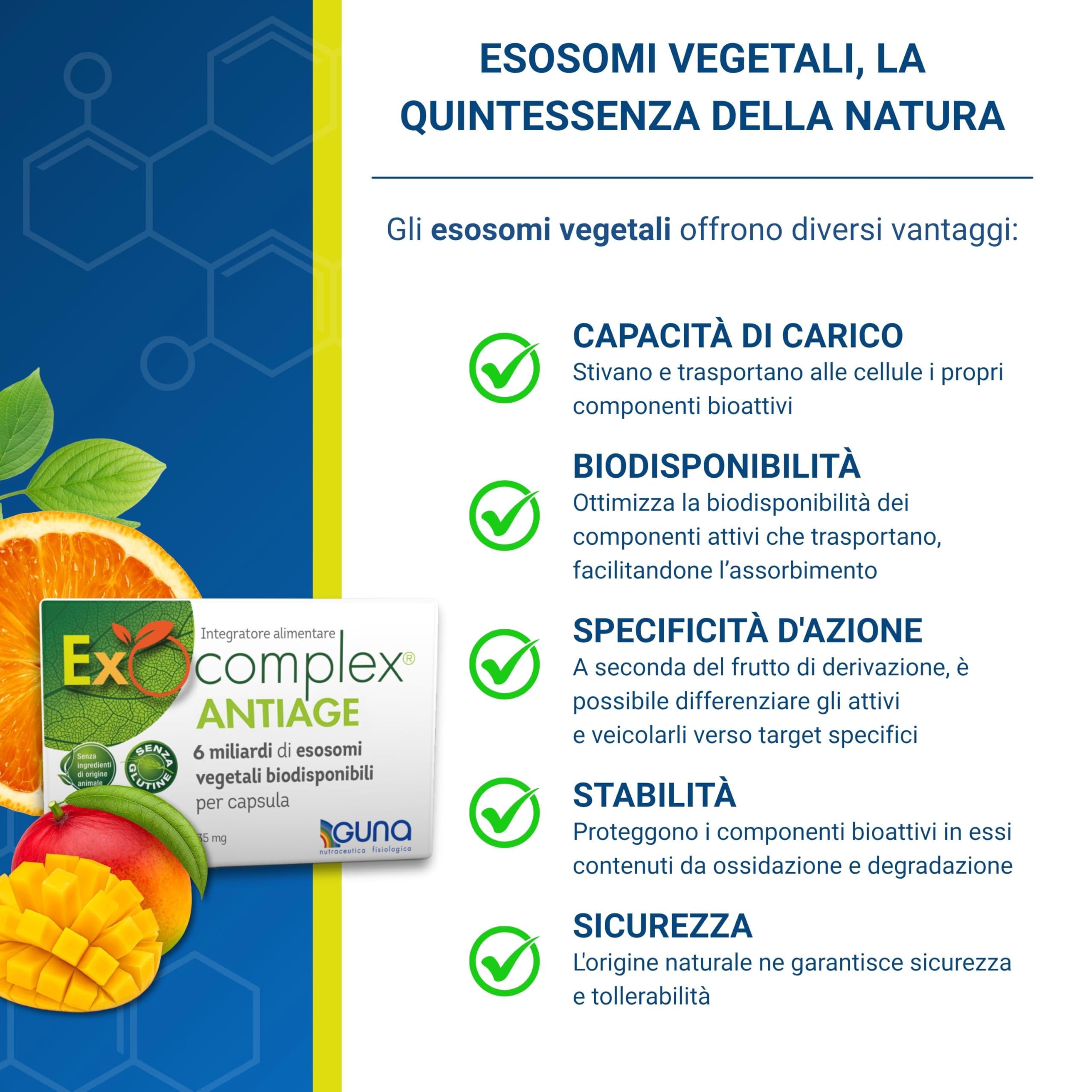 GUNA - Guna Exocomplex Antiage Integratore Antietà 30 Capsule