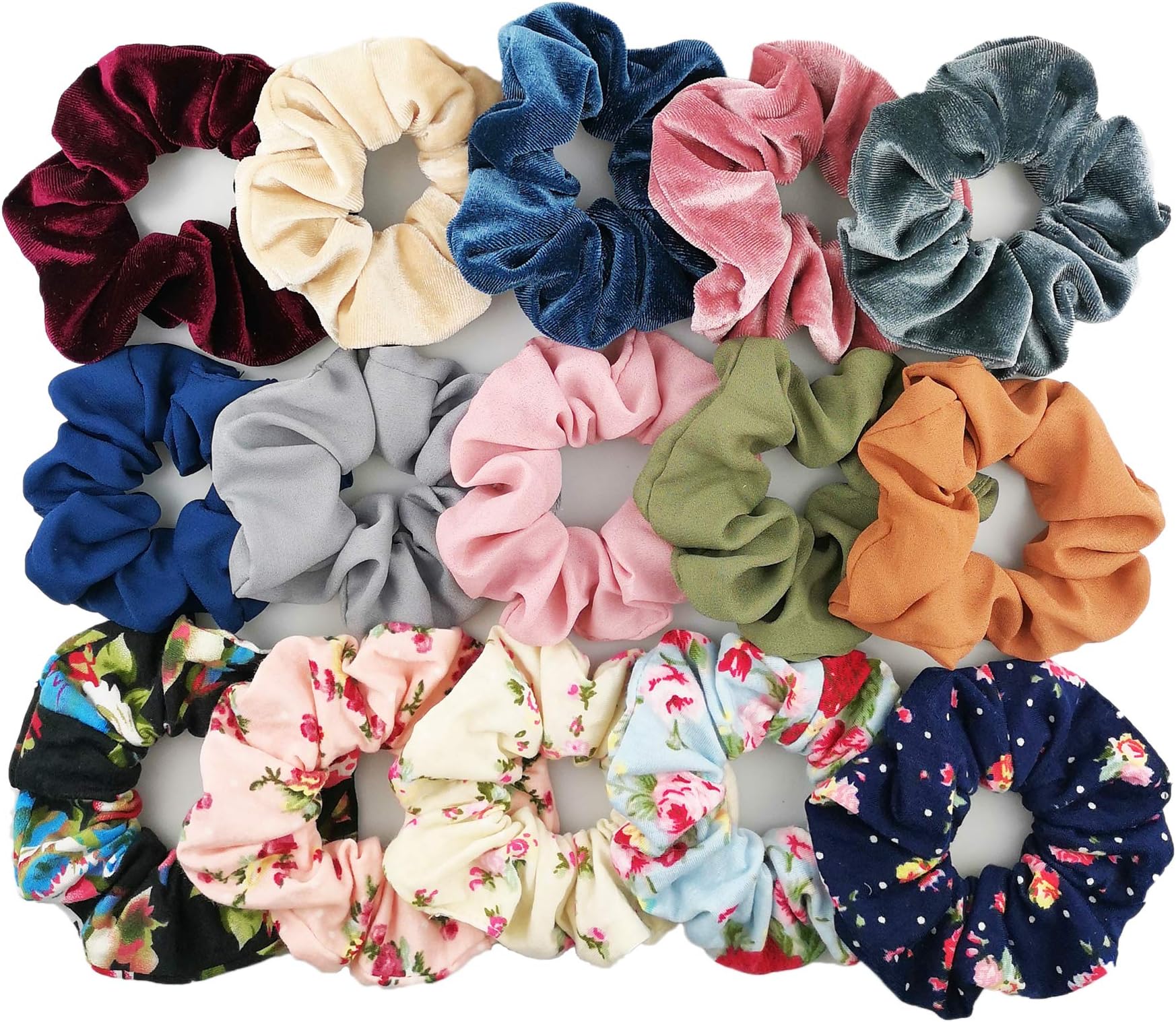 6 Pieces Hair Scrunchies, Multi Colors Satin Elastic Soft Hair Ties - View #11