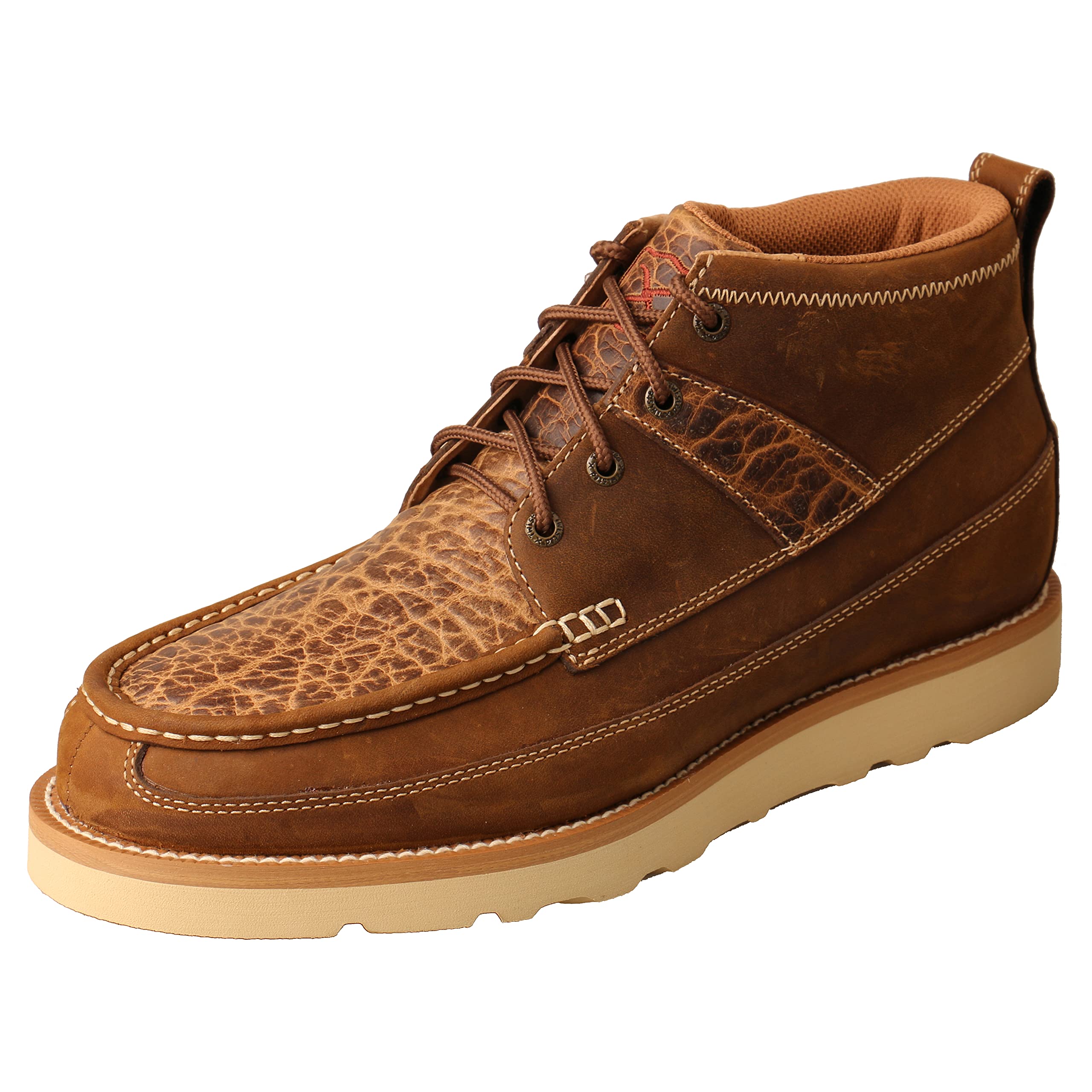 Twisted X's 4" Wedge Sole Work Boots For Men - Moc Toe Work Boots Handcrafted with Full-Grain Leathe
