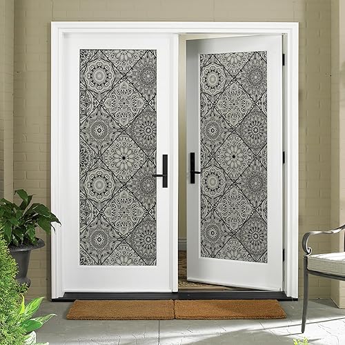 Vista 7 de DKTIE Película de vidrio esmerilado de línea geométrica para ventana, cubierta de ventana de puerta y ventana, protección de privacidad para día