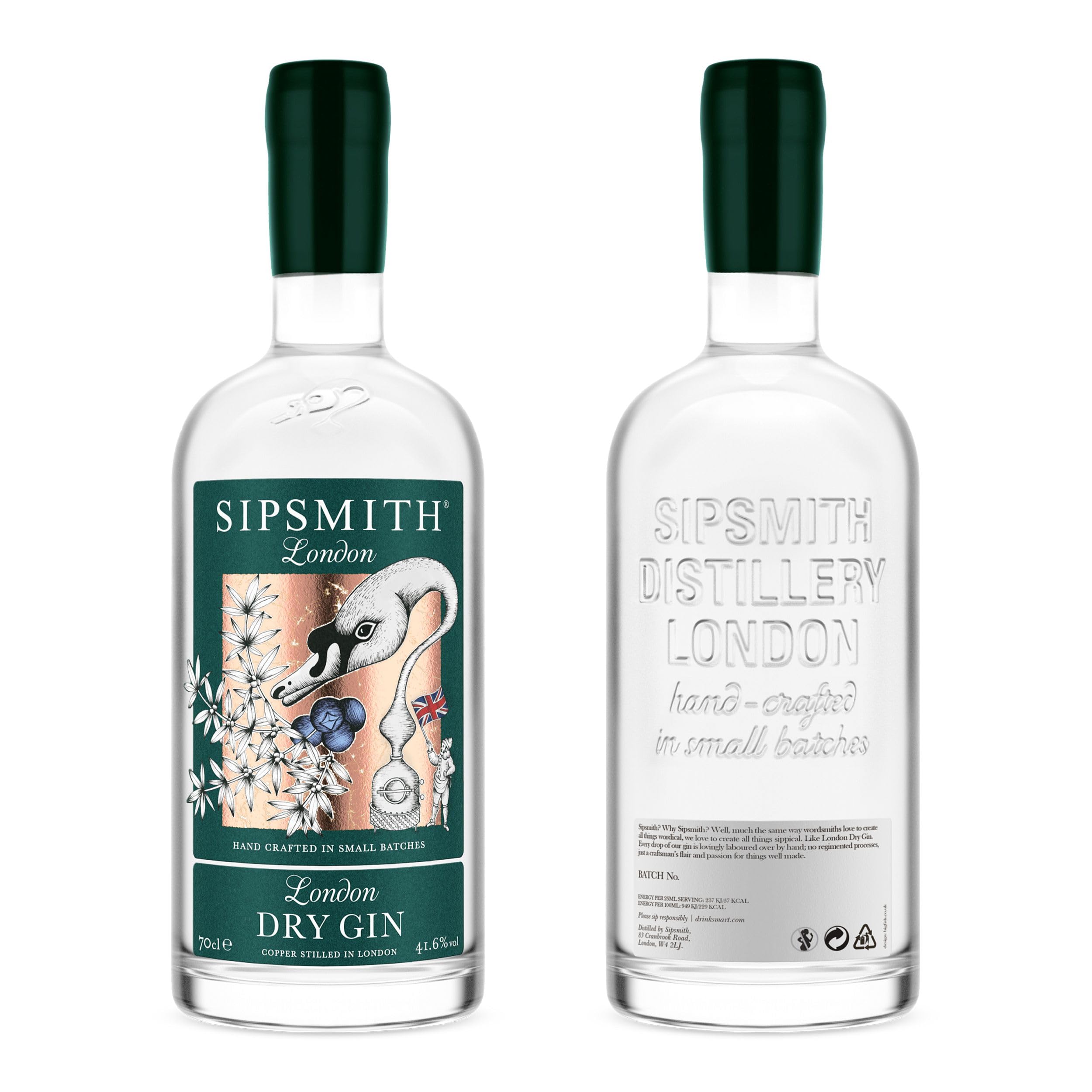 Sipsmith London Dry Gin | samtiger und charaktervoller London Dry Gin | Weich genug für einen Martini, ebenso intensiv für einen Gin & Tonic I 41.6% Vol | 700ml Einzelflasche