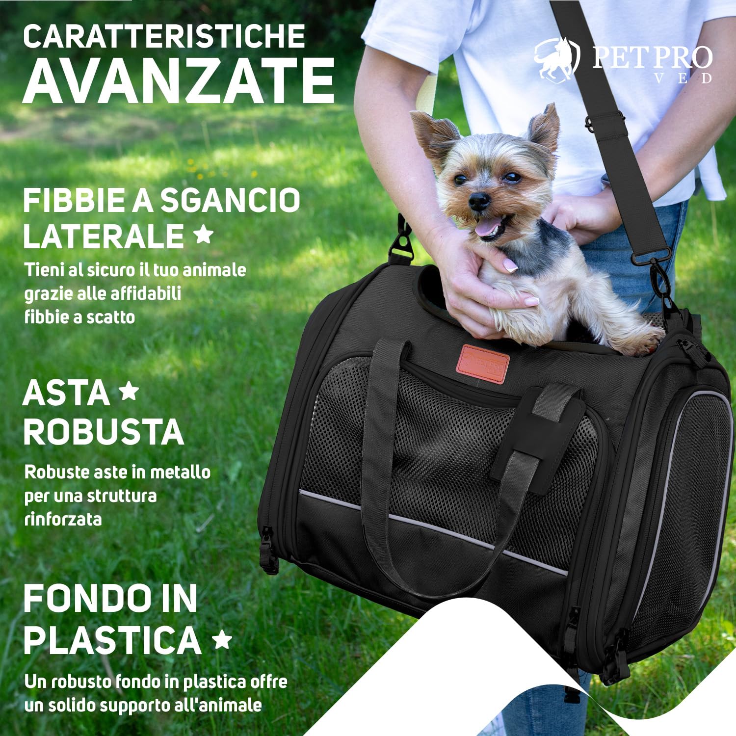 Trasportino Gatto Trasportino per Cani Taglia Piccola Media Trasportino Gatto Grande Trasportino Cane Auto Trasportino Gatto Morbido Per Cani Borsa Trasportino Gatto M (Nero 42 x 29 x 28 cm)