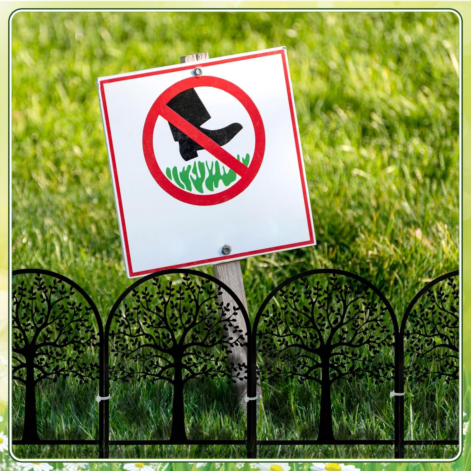 Yaocom 6 Pack Tree of Life Decorative Garden Fence Border 16.5''H x 11.8''W Animal Barrier Border Metal Arched Garden Fencing Panels for Easter Flower Bed Outdoor Patio Yard Decor