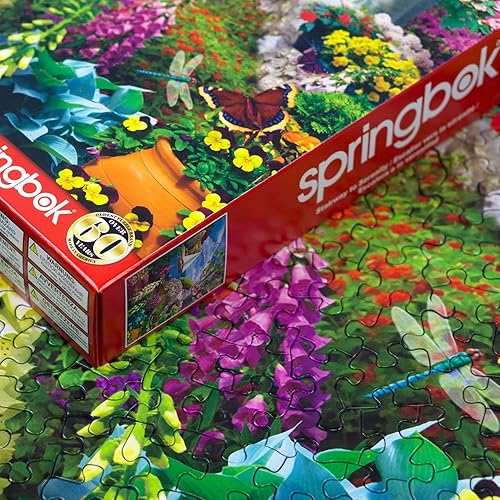 Miniatura 4 de Springbok Stairway to Serenity - Rompecabezas de 500 piezas para adultos por Arist Alan Giana - Colorful Garden by The Ocean - Tamaño acabado 23.5 x