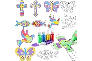 24 Set Religious Sand Art Craft Kits for Kids: A Creative Adventure Exploring Christian Faith