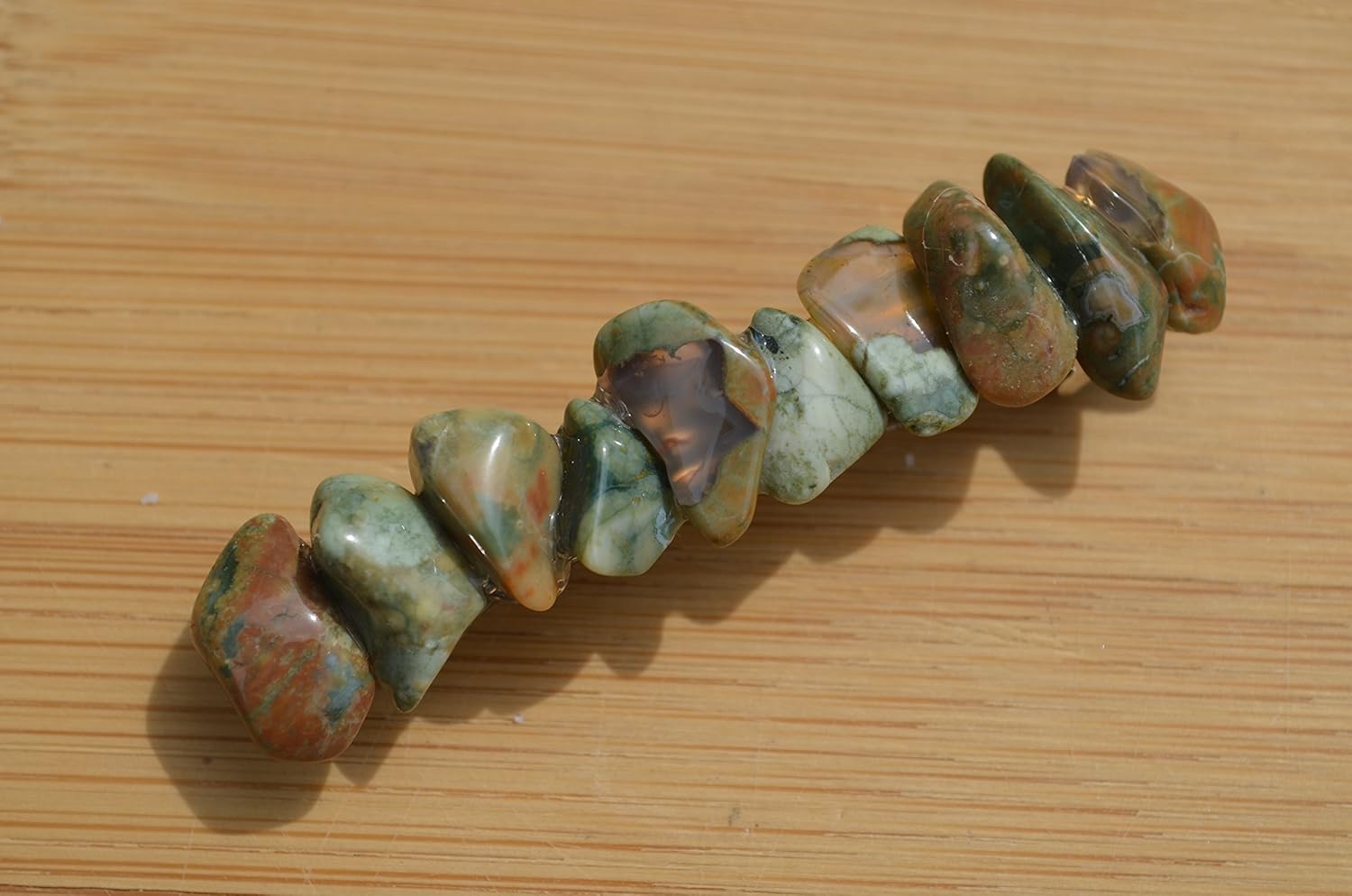 Rainforest Rhyolite Stone French Barrette Hair Clip : Beauty & Personal Care
