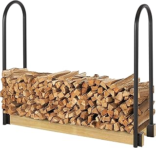 Shelter Outdoor Wood Rack for Firewood - Firewood Holder & Log Rack, Outdoor Firewood Racks, Powder Coated Firewood Rack, 1.25" Tubular Steel