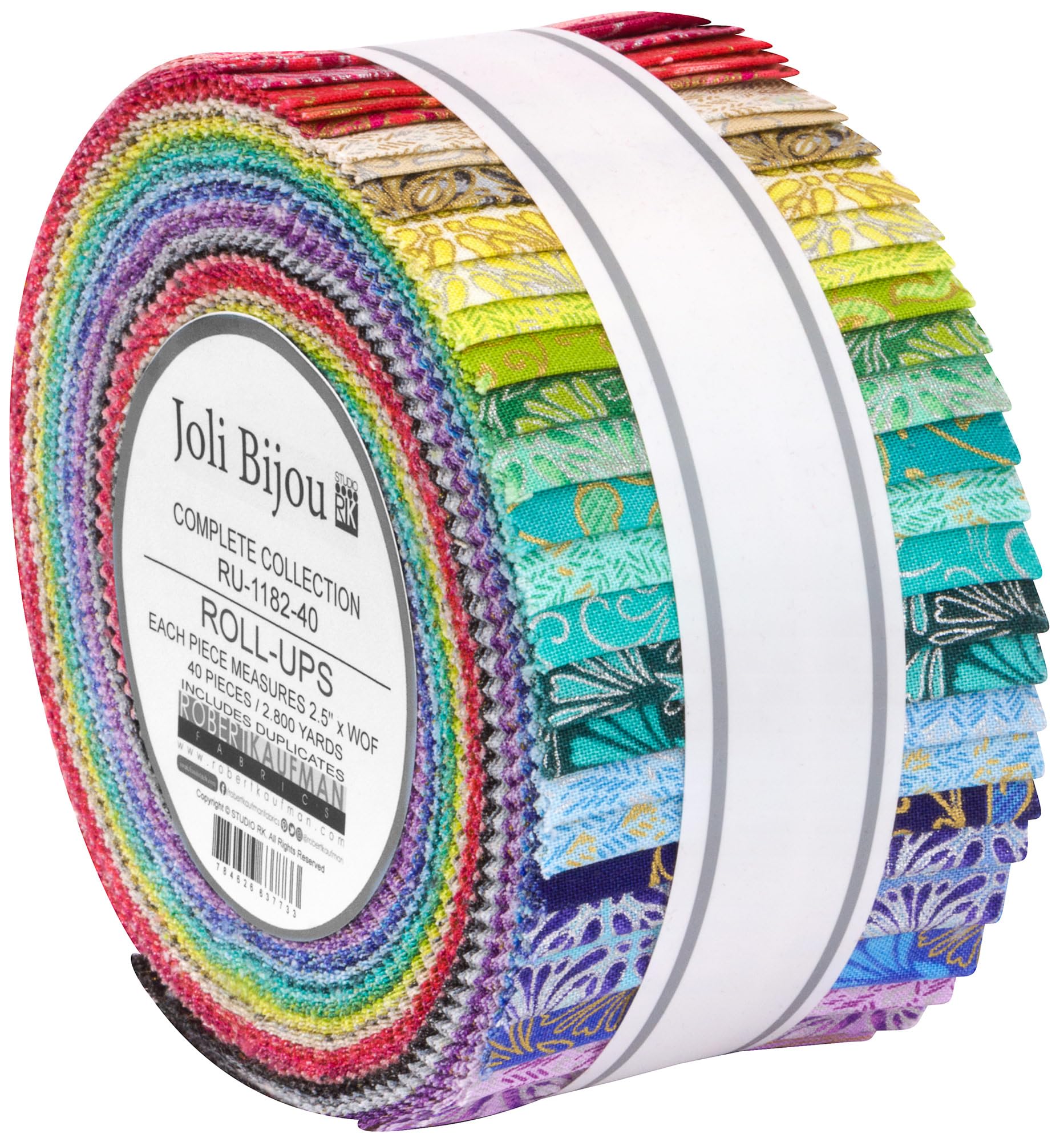 Robert KaufmanJoli Bijou Roll Up 40 2.5-inch Strips Jelly Roll Robert Kaufman Fabrics RU-1182-40