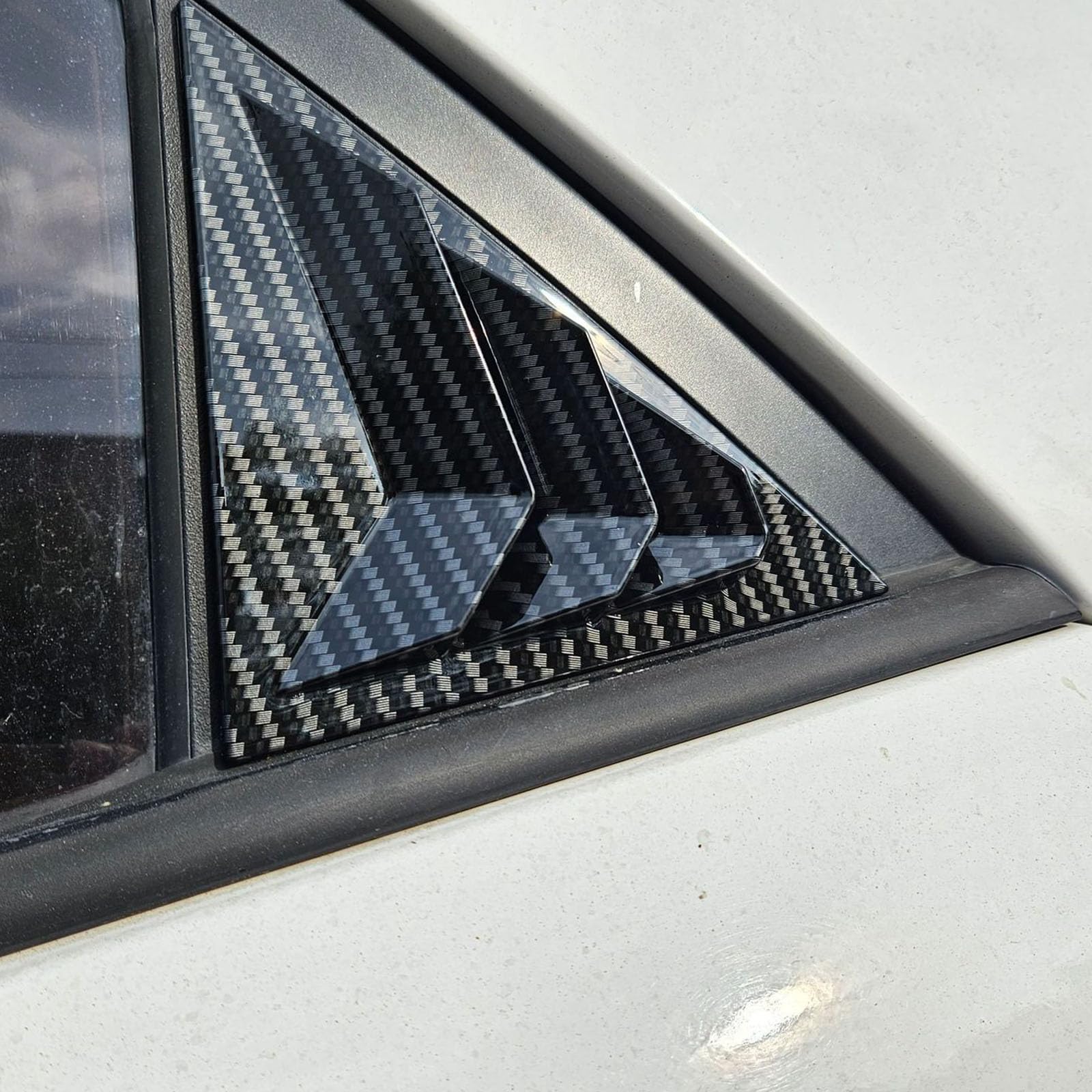 2 sztuki do KIA Forte 2009-2017, tylne okiennice samochodowe żaluzje boczne, osłony, wykończenia, akcesoria zewnętrzne ABS, B Carbon Fiber Look