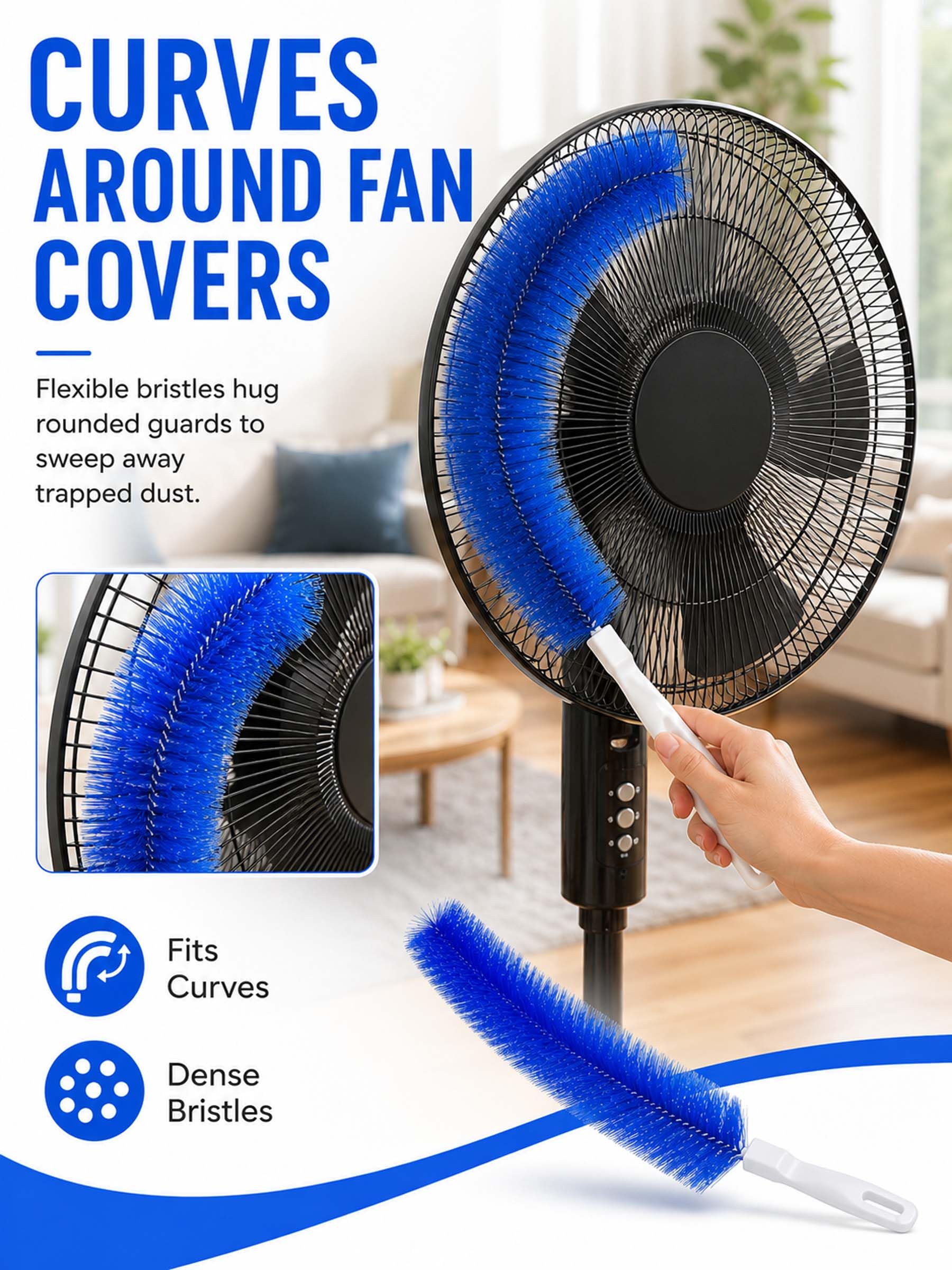 Cepillo de microfibra flexible, limpiador flexible mejorado 2026 para persianas eléctricas, ventilador lavable y ventilación de aire, herramienta eficiente de eliminación de polvo para el hogar y el