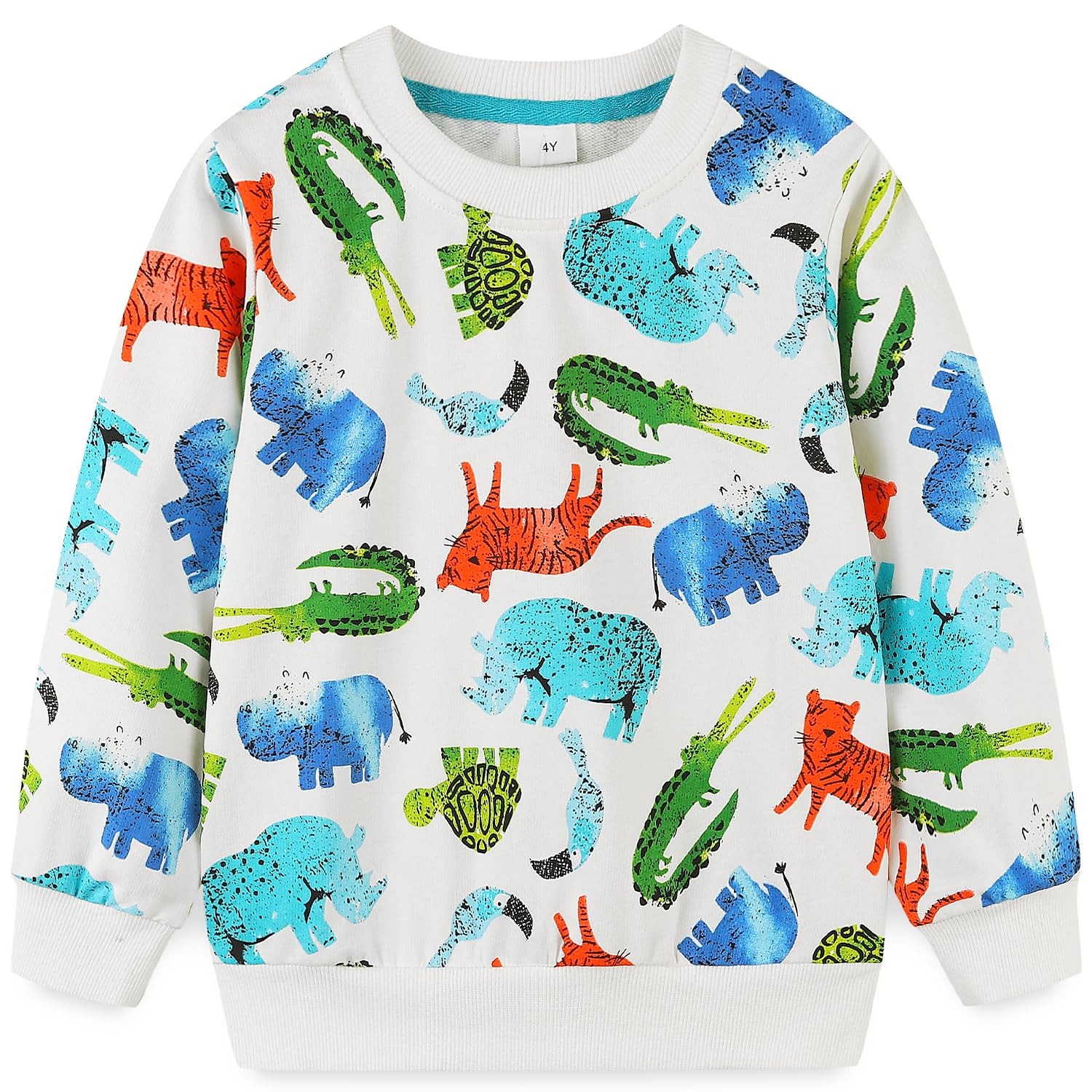 Bumeex Toddler Boys Crewneck Sweatshirts Cotton Long Sleeve Shirt Tops 2-7Y