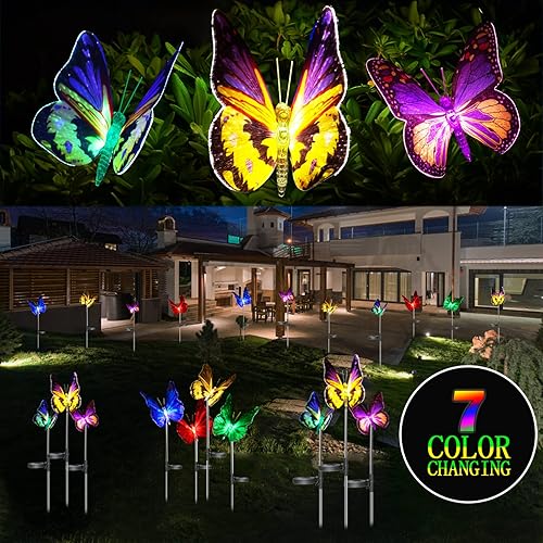 Miniatura 2 de iQYTB Luces solares de estaca para jardín, paquete de 2 luces solares de búho para jardín al aire libre, IP67, impermeables, color blanco cálido,