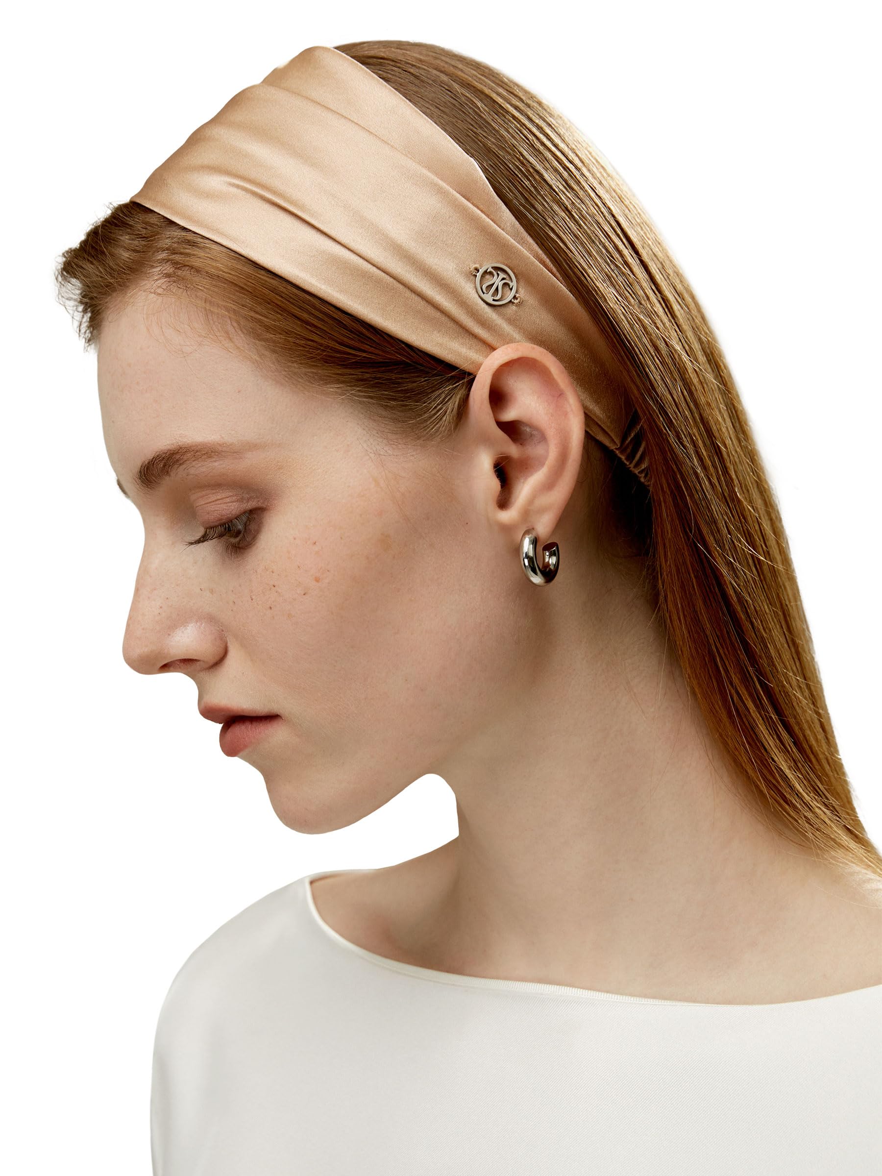 LILYSILK Damen 100% Maulbeerseiden-Stirnband Elastisches Haarband Verstellbares Gesichtshaarband Zubehör zum Waschen des Gesichts Hautpflege Make-up,Hell Kamel