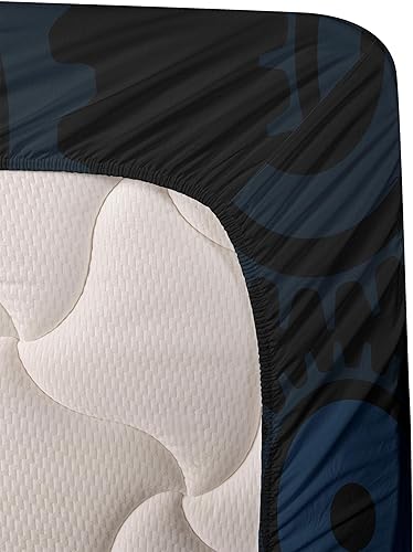 Miniatura 7 de Ambesonne Alicia en el país de las maravillas - Juego de sábanas de niña gigante adulta sentada y dibujos animados a cuadros de rosas, sábana bajera