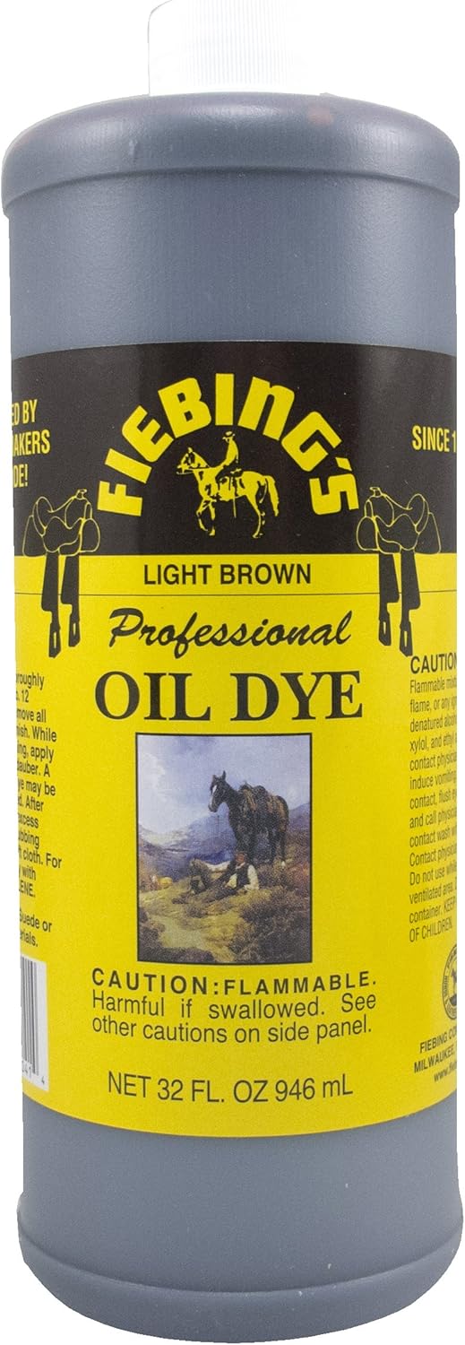 Fiebing's Pro Dye Light Brown 32oz for Leather
