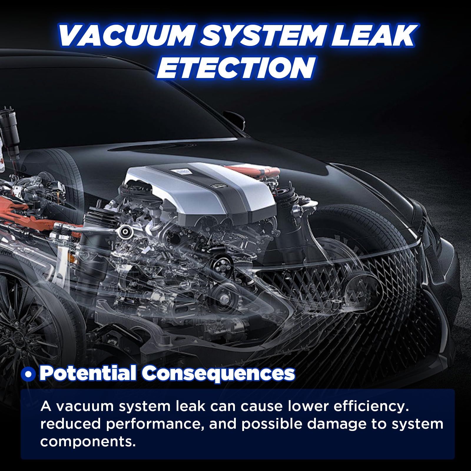 T100 EVAP Nebelmaschine Kfz Leck Detektor 12V Auto Rauchmaschine Lecksucher mit Eingebaute Luftpumpe Pipeline-Kraftstofflecksucher Vakuum Testgerät für 12V Fahrzeuge Motorräder