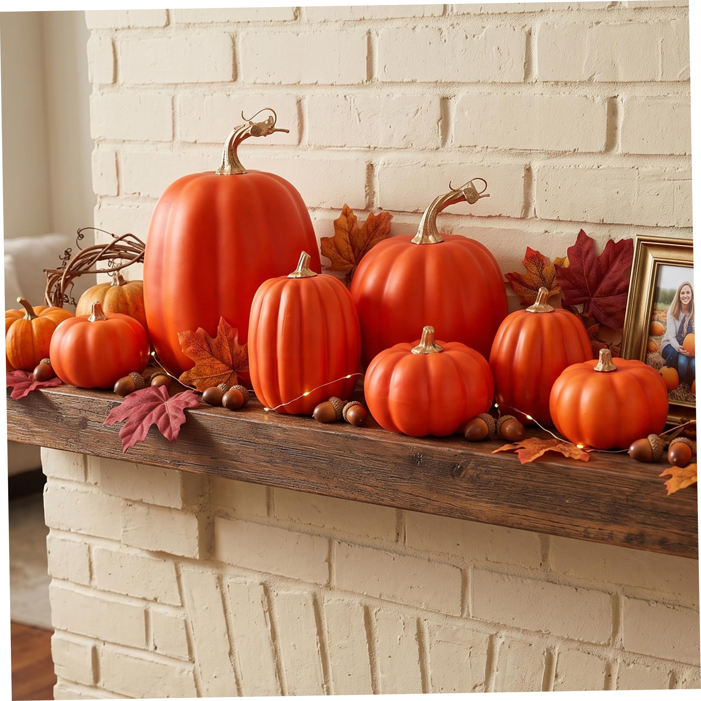 Zucche artificiali da 10 pezzi zucche in schiuma Decorazioni di Halloween arancioni