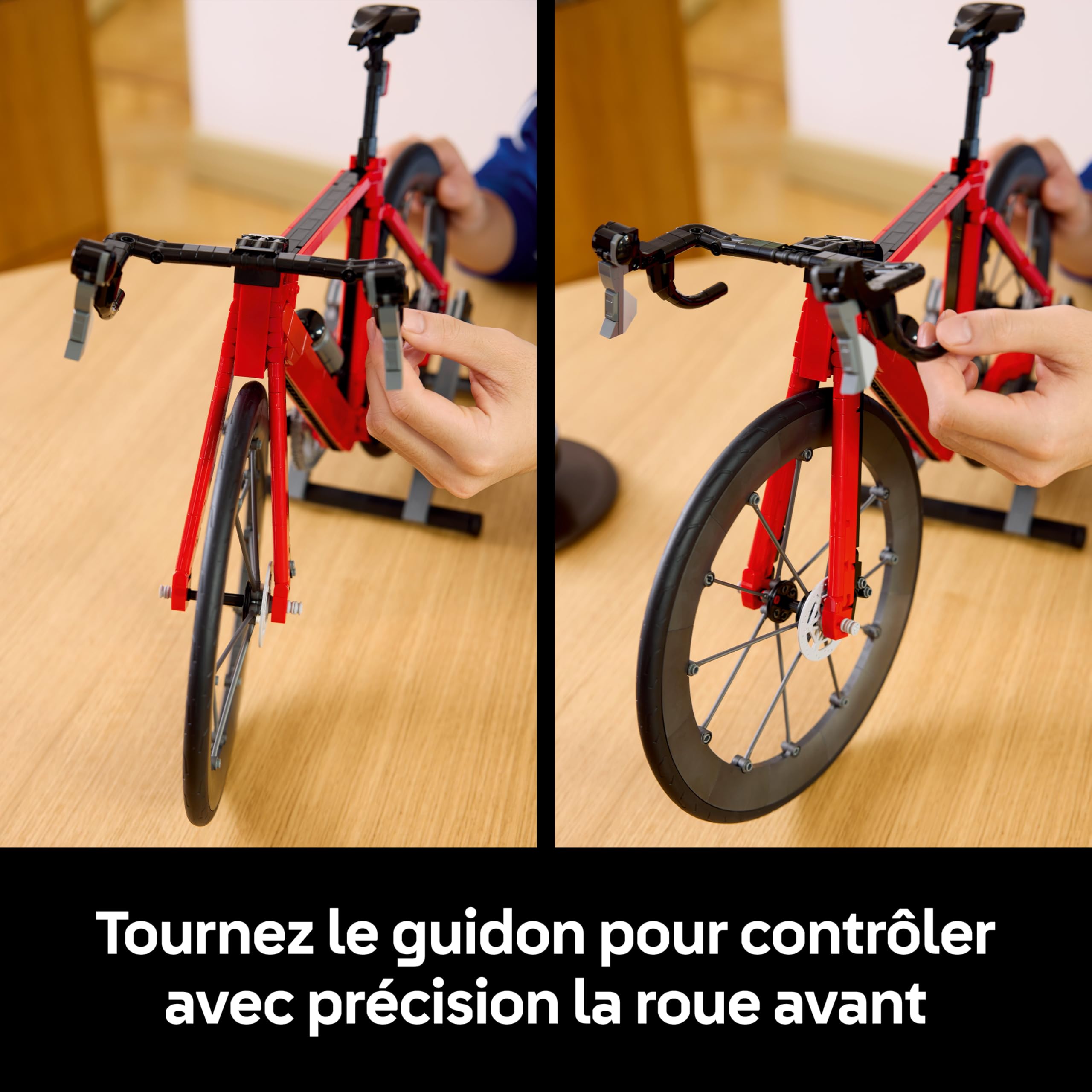 LEGO Icons Le Vélo de Route - Maquette DIY pour Adulte - Pneus en Caoutchouc, Dérailleurs & Support de Roue Arrière - Décoration de Bureau - Cadeau Sportif pour Fan de Cyclisme 11380