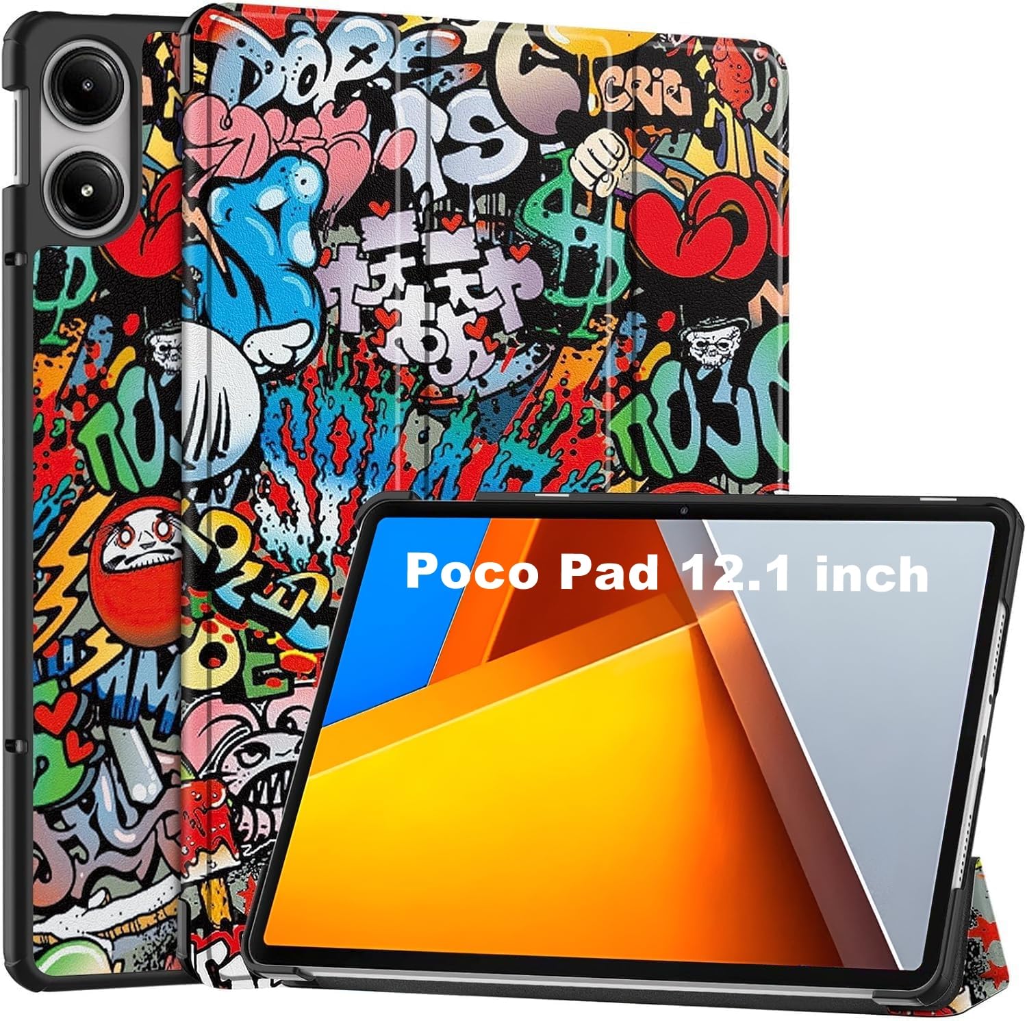 ProElite Cover for Poco Pad 12.1inch Cover Case, Trifold Flip Case for Poco Pad 12.1 inch Tablet Support Auto Sleep Wake Feature, Hippy (B0D8TMR5XF) Amazon Price History, Amazon Price Tracker