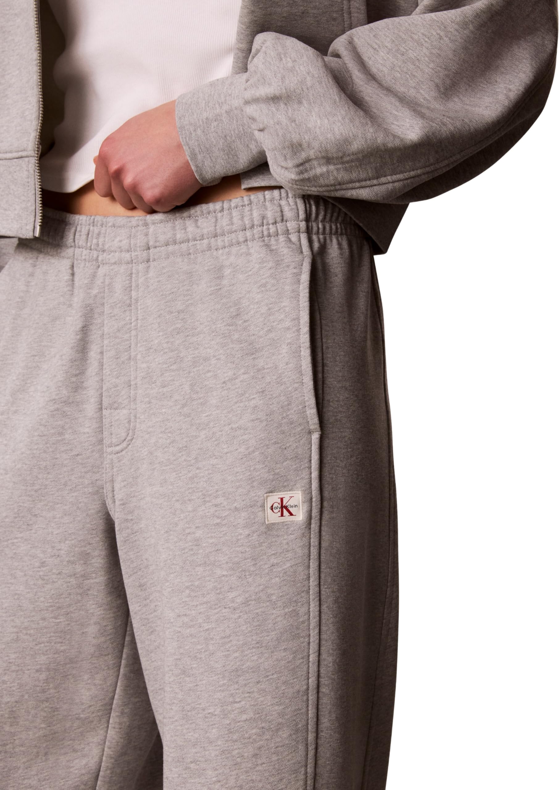 Calvin Klein A- French Terry Badge Logo Pant Lv047c249g - Spodnie dresowe Kobiety