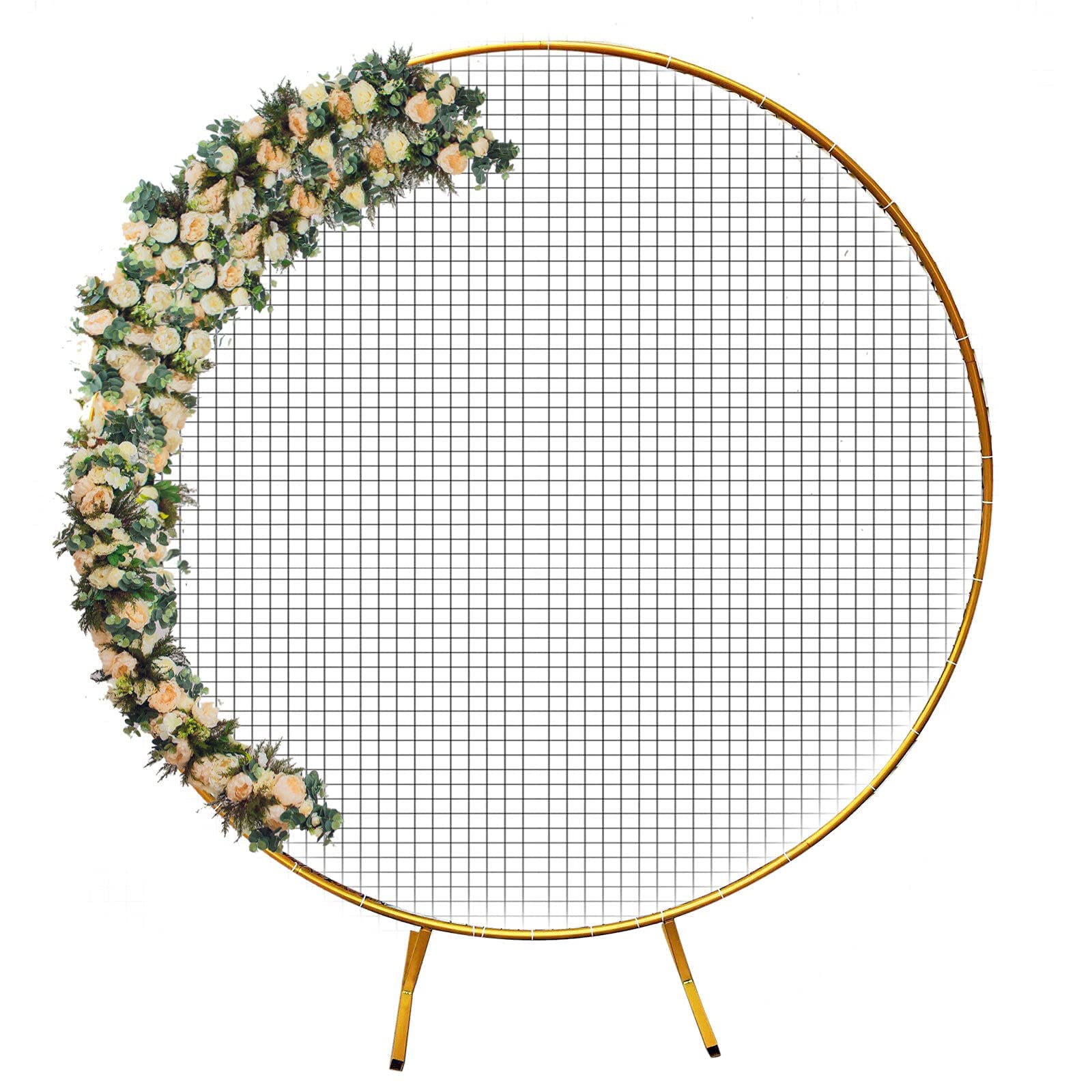 Buy 2.15m/84.64”Gold Arch Circle Mesh Arch Wedding Arch Metal Backdrop