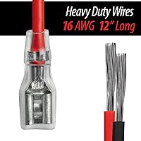 Vista 4 de Cables de terminal de batería SLA, espada hembra de conexión rápida/desconexión terminales tipo F1 de 0.189 in con mangas aisladas y cables