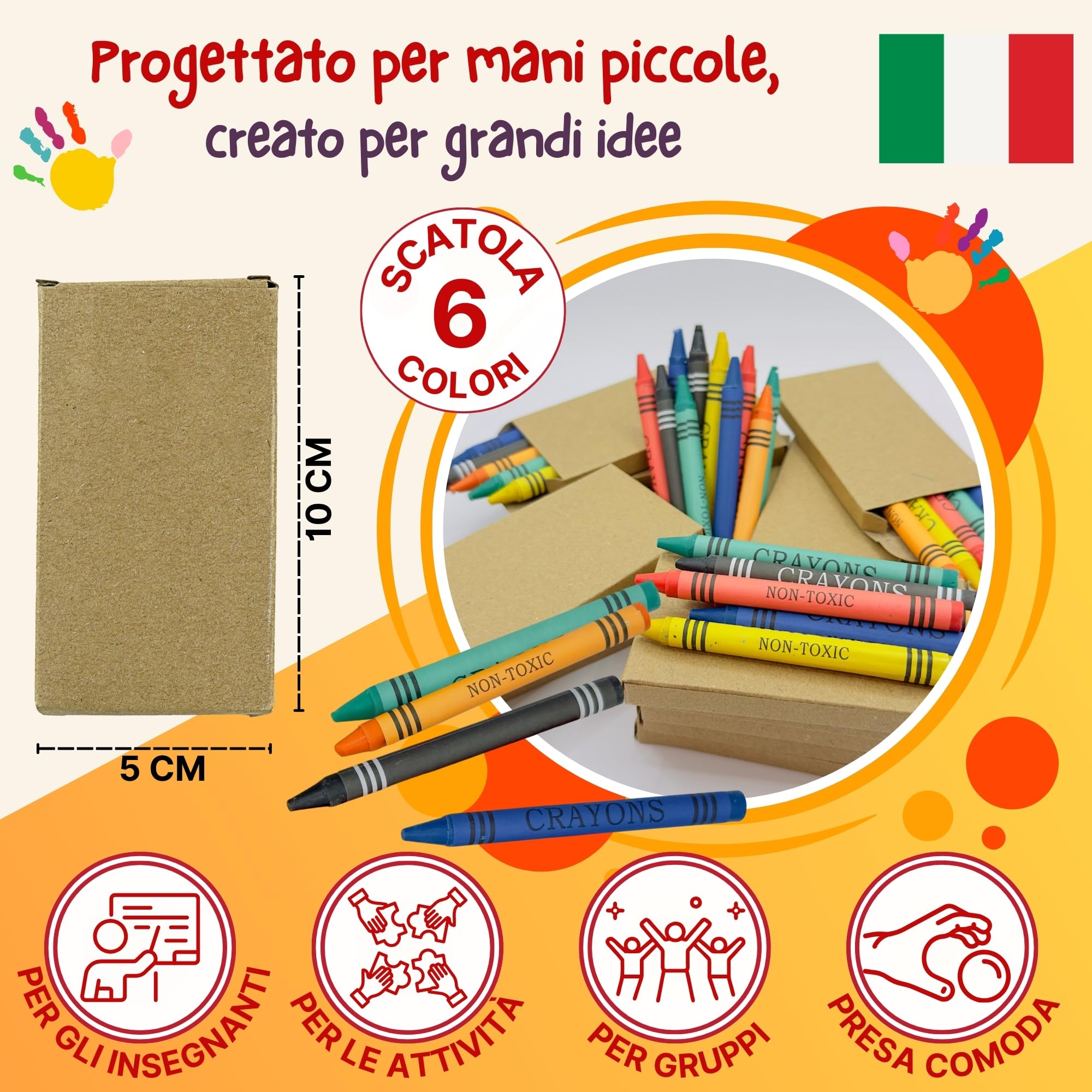 AF® - Set 126 Pastelli Cera, Bimbi 21 Scatola Colori Per Bambini Da Regalare | 6 Mini Colori Per Bambin Regalini, Gadget Compleanno Bambni 4 Anni 2 Anni Mini Pastelli Bambini Gadget