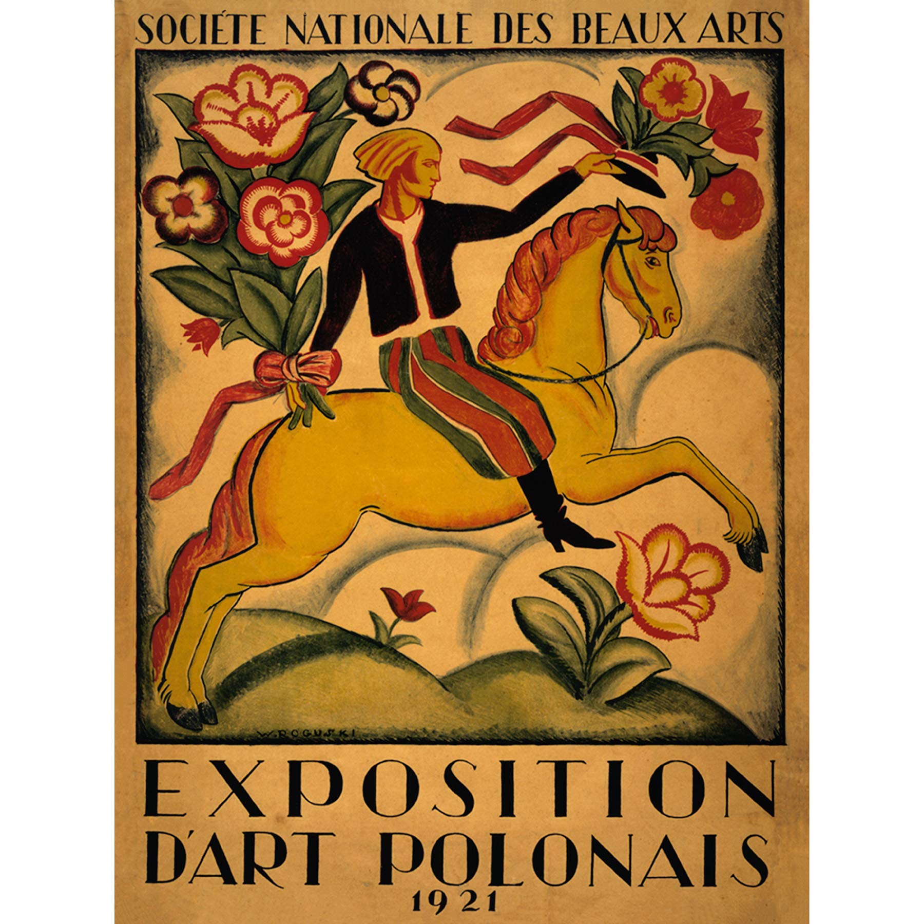 Wee Blue Coo ADVERT EXHIBITION NATIONAL SOCIETY BEAUTIFUL POLAND FLOWER HORSE POSTER 30X40 CM 12X16 IN ABB5975B