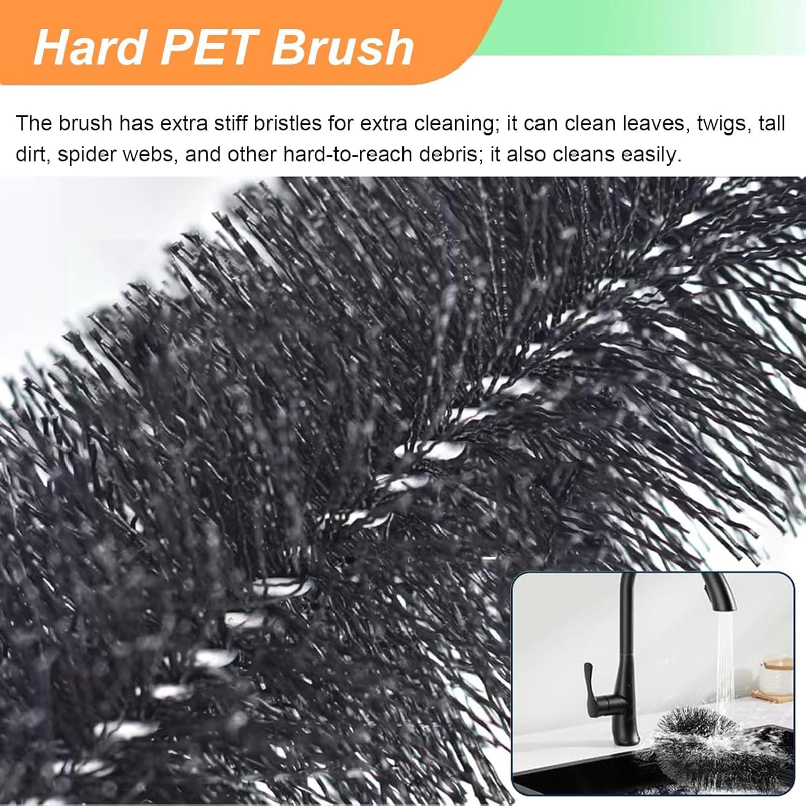 Juego de herramientas profesionales de limpieza de canalones con mango antideslizante, ideal para patio, techo, drenaje de gas y mantenimiento de pared, eficiente limpiador de drenaje de cabezal de