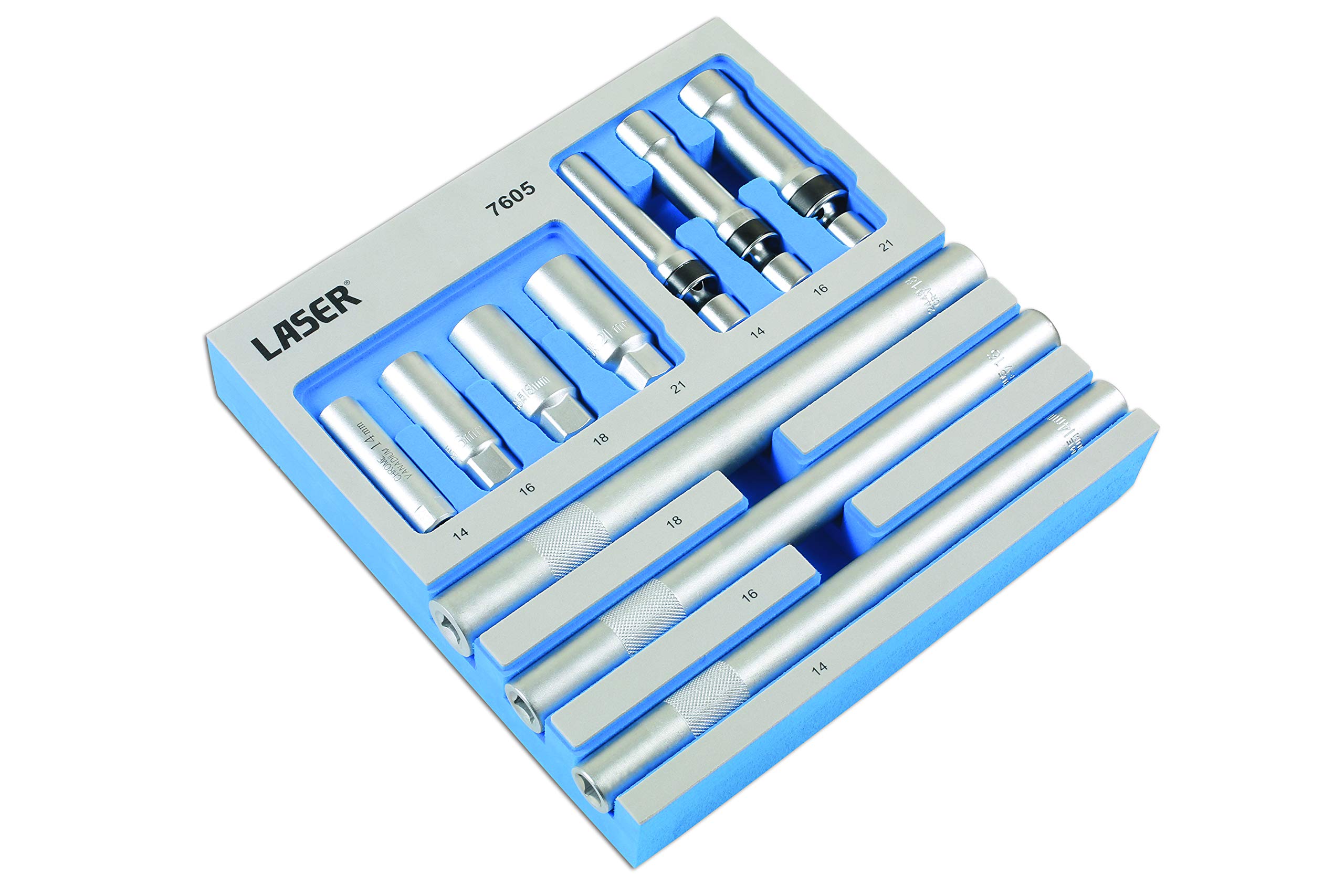 Laser 7605 Spark Plug Socket Set 3/8" D 10pc
