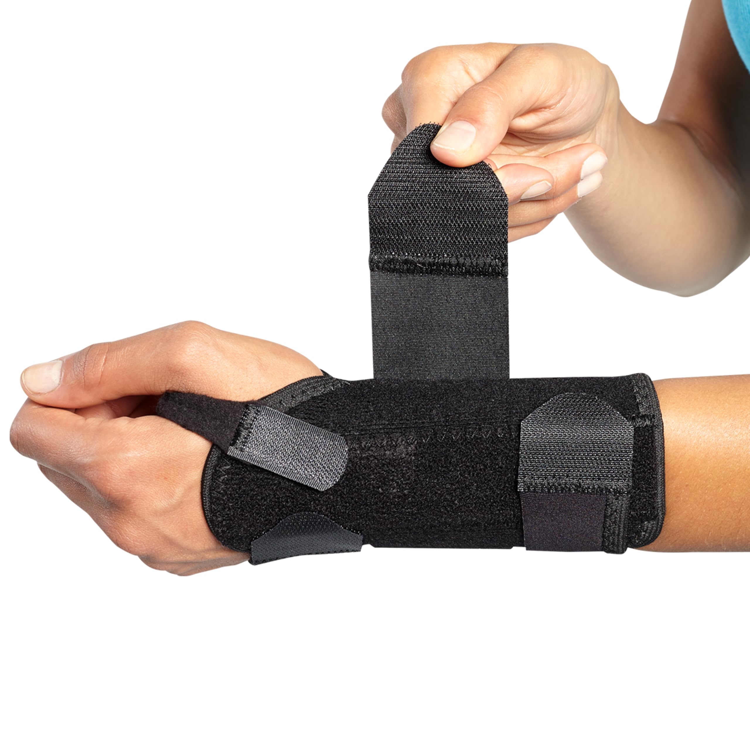Bioskin Abrazadera de 6 pulgadas muñeca Dp2 - hipoalergénico soporte para túnel carpiano, tendinitis y dolor de la artritis Negro XL-XXL (Left)